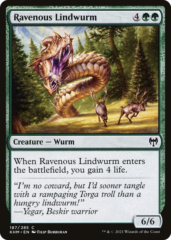 0187 Ravenous Lindwurm C Kaldheim