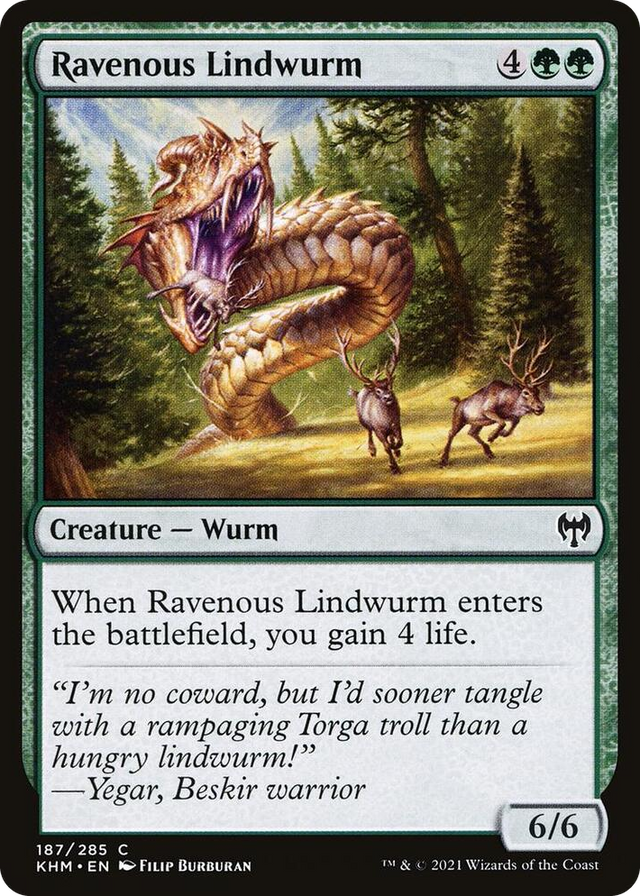 0187 Ravenous Lindwurm C Kaldheim