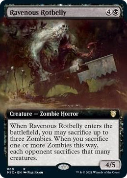 0060 Ravenous Rotbelly (Extended Art) R Commander: Innistrad: Midnight Hunt