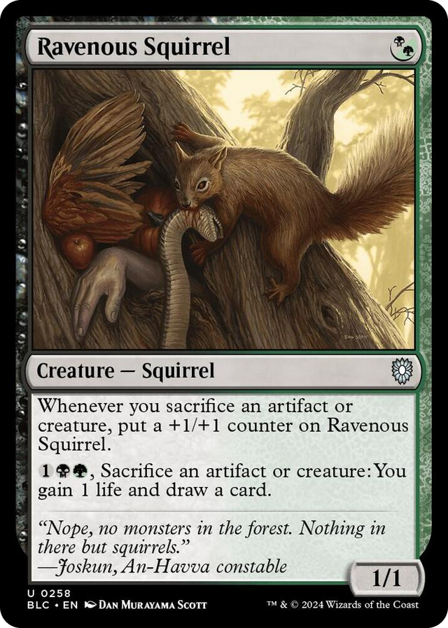 0258 Ravenous Squirrel U Commander: Bloomburrow
