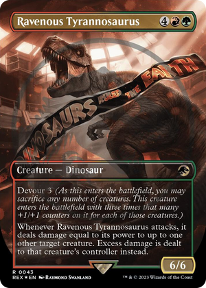 0043 Ravenous Tyrannosaurus (Borderless) (Emblem) R Universes Beyond: Jurassic World Collection