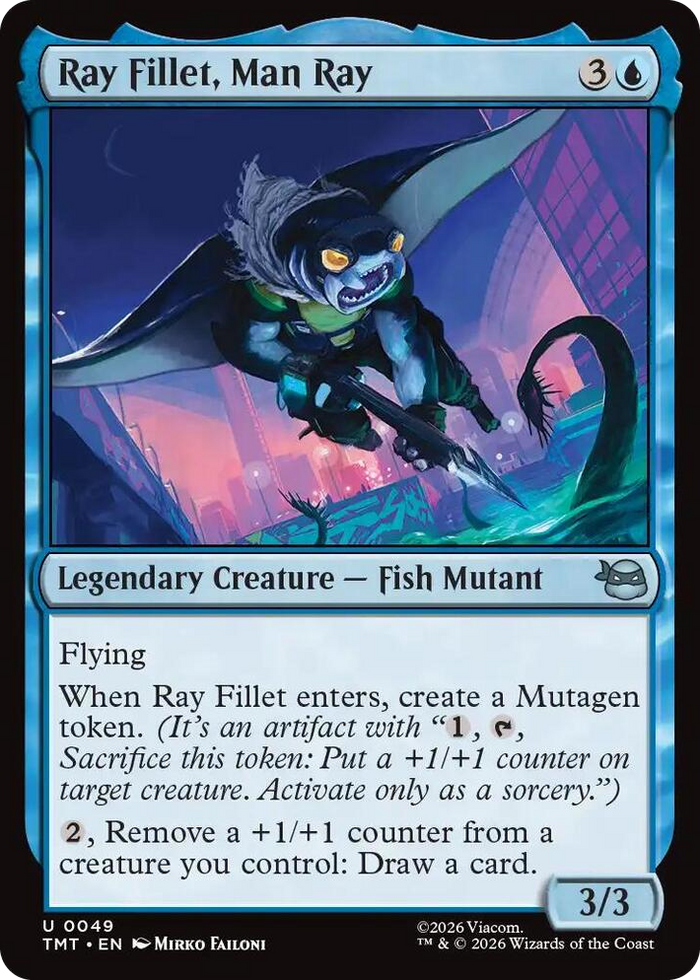 Ray Fillet, Man Ray #49 U - Teenage Mutant Ninja Turtles Pokemon card