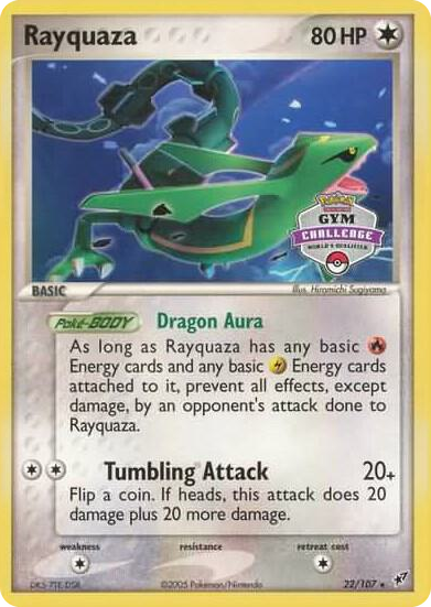 0022 Rayquaza - 22/107 (2004-2005 Gym Challenge) Promo League & Championship Cards