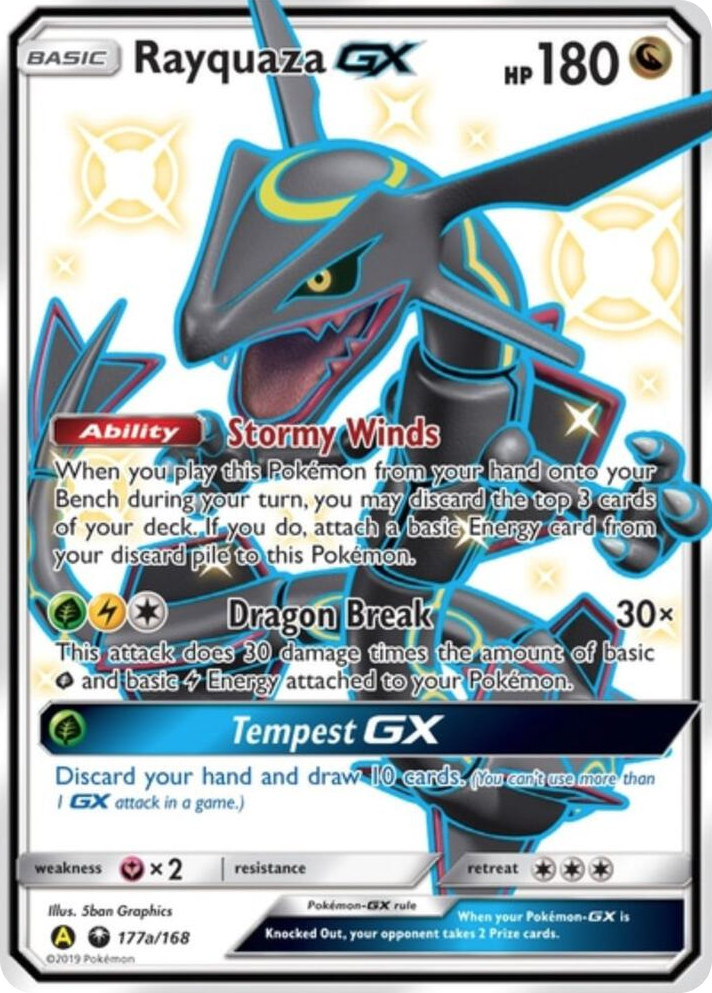 0177a Rayquaza GX - 177a/168 Promo Alternate Art Promos