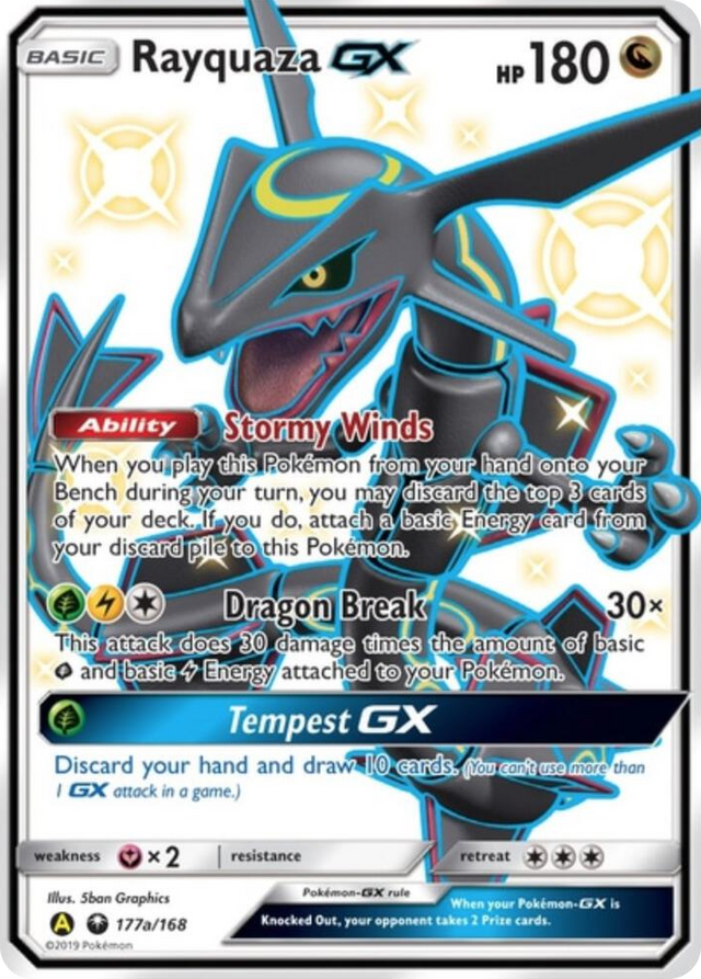 0177a Rayquaza GX - 177a/168 Promo Alternate Art Promos