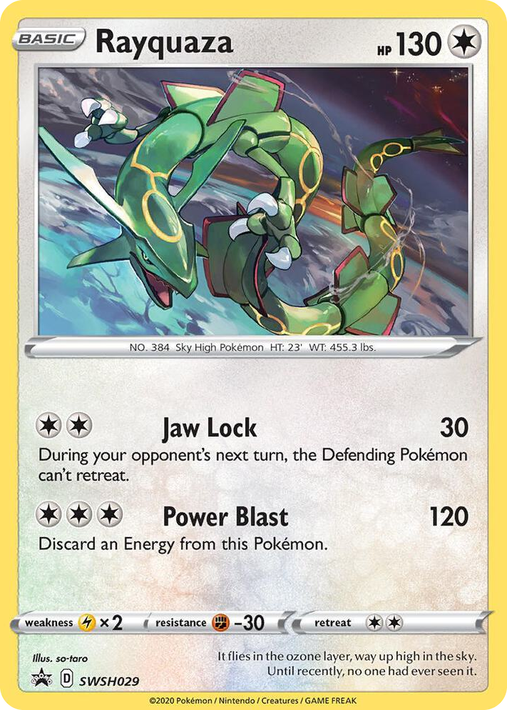 0029 Rayquaza - SWSH029 Promo Sword & Shield Promo Cards