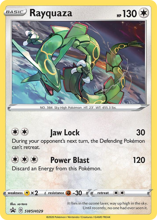 0029 Rayquaza - SWSH029 Promo Sword & Shield Promo Cards