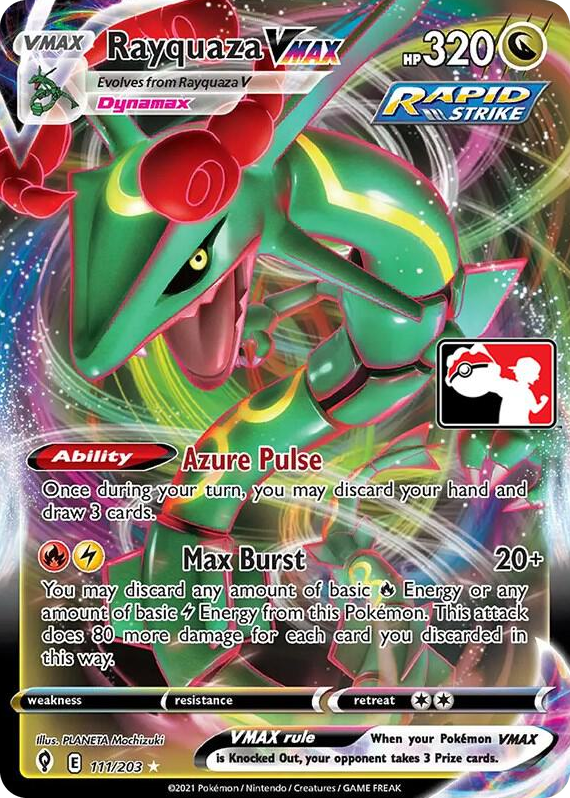 0111 Rayquaza VMAX Ultra Rare Prize Pack Series Cards
