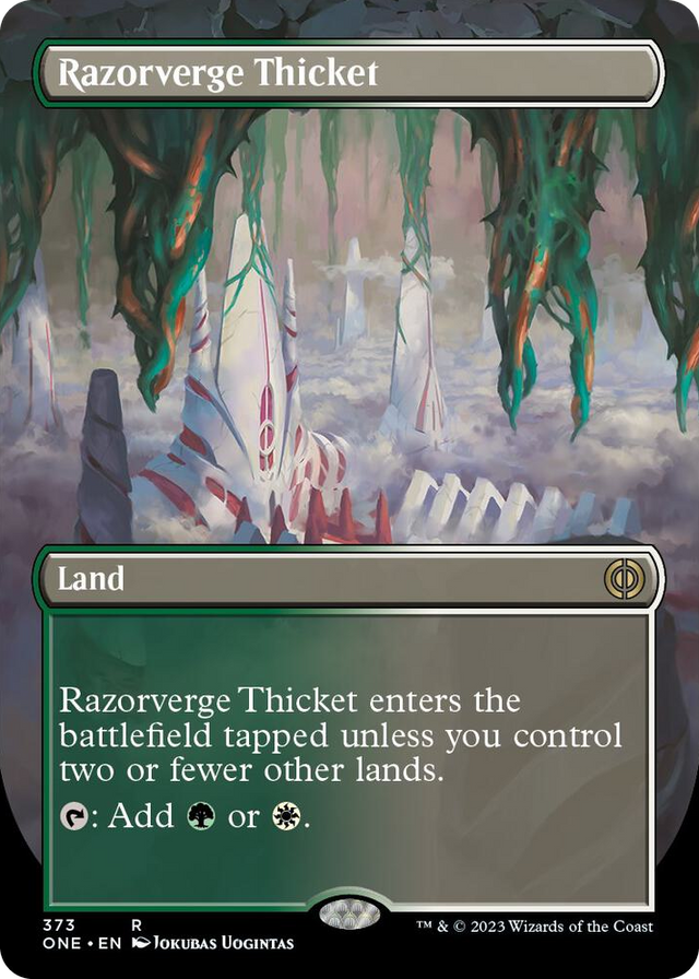 0373 Razorverge Thicket (Borderless) R Phyrexia: All Will Be One