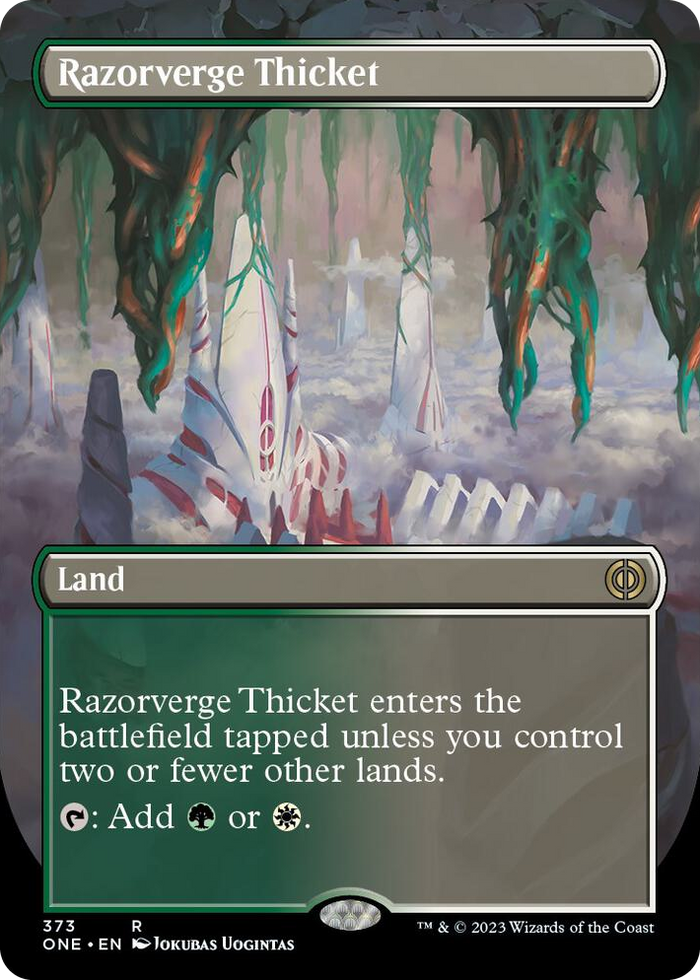 Razorverge Thicket (Borderless) #373 R - Phyrexia: All Will Be One Pokemon card