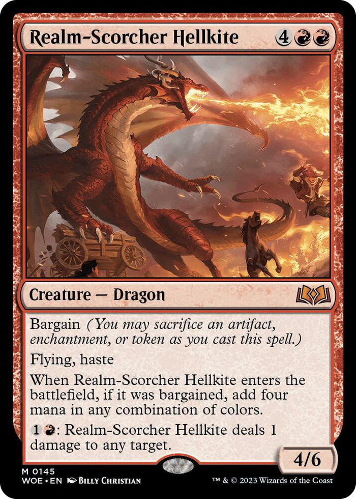 Realm-Scorcher Hellkite #145 M - Wilds of Eldraine Pokemon card