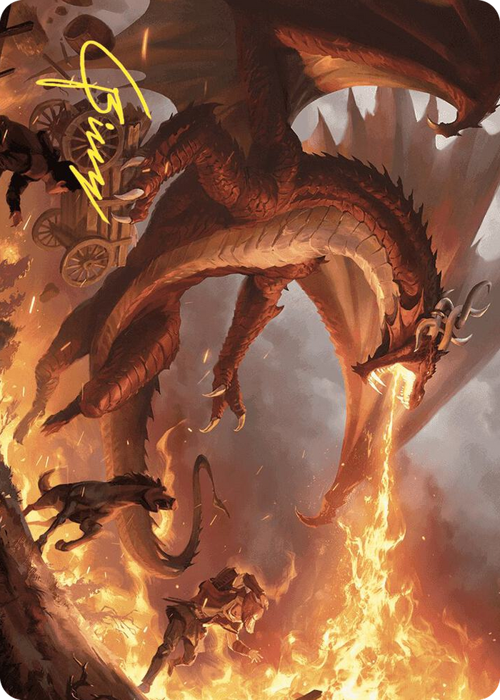Realm-Scorcher Hellkite Art Card (Gold-Stamped Signature) #19 S - Art Series: Wilds of Eldraine Pokemon card