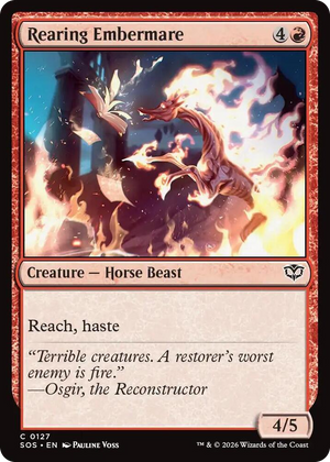 0127 Rearing Embermare C Secrets of Strixhaven
