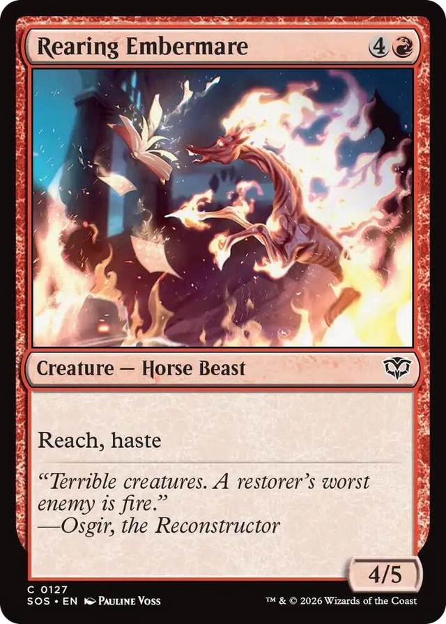 0127 Rearing Embermare C Secrets of Strixhaven
