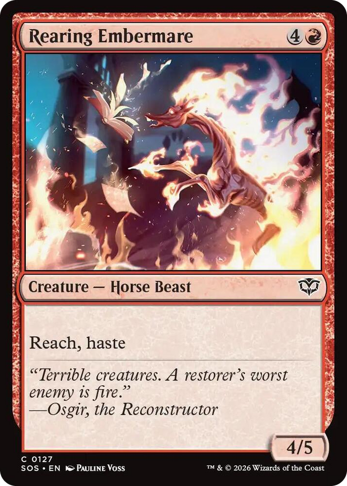 Rearing Embermare #127 C - Secrets of Strixhaven Pokemon card