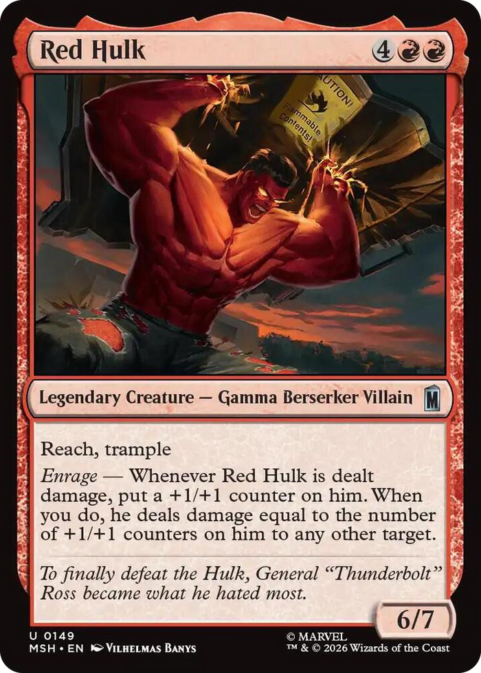 Red Hulk #149 U - Marvel Super Heroes Pokemon card