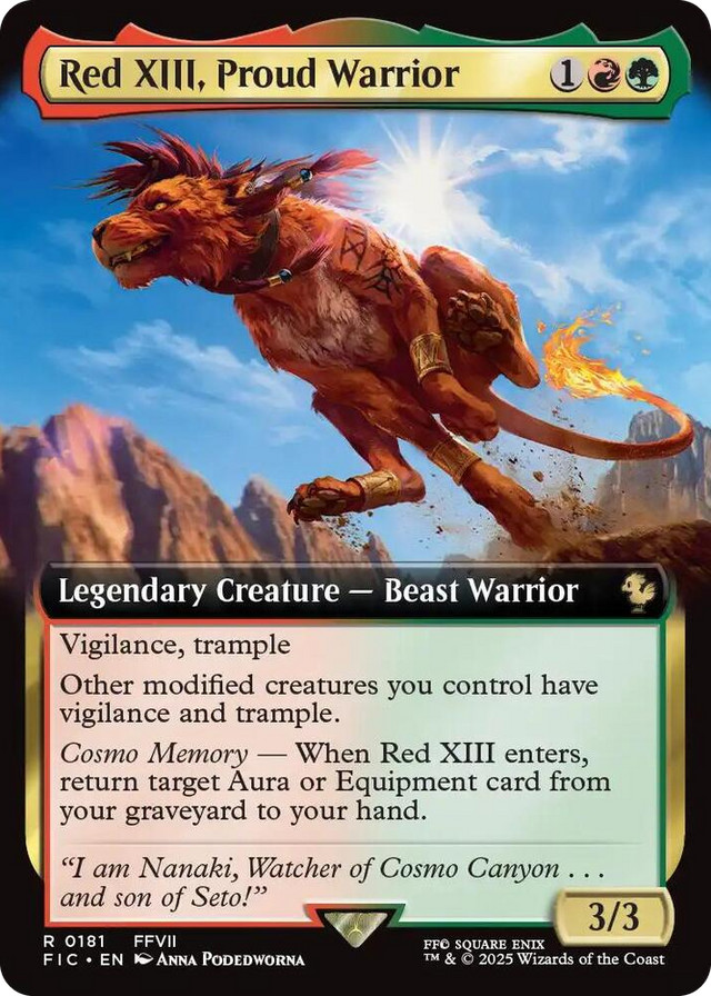 0181 Red XIII, Proud Warrior (Extended Art) R Commander: FINAL FANTASY