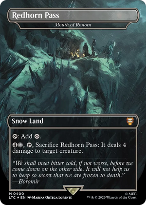 0400 Redhorn Pass - Mouth of Ronom (Borderless) (Surge Foil) M Commander: The Lord of the Rings: Tales of Middle-earth