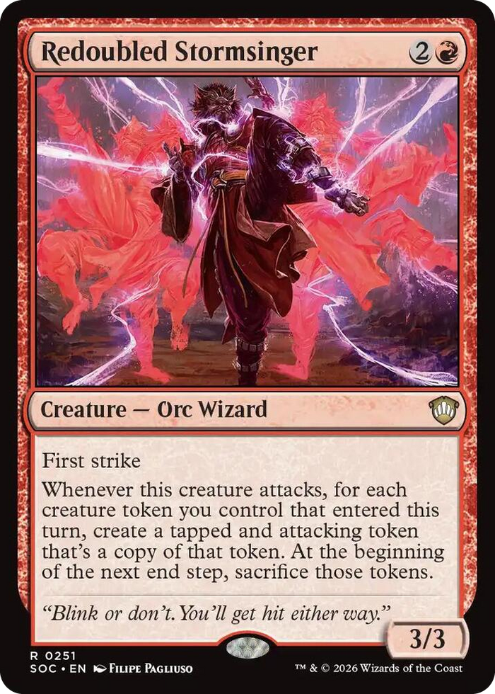 Redoubled Stormsinger #251 R - Commander: Secrets of Strixhaven Pokemon card