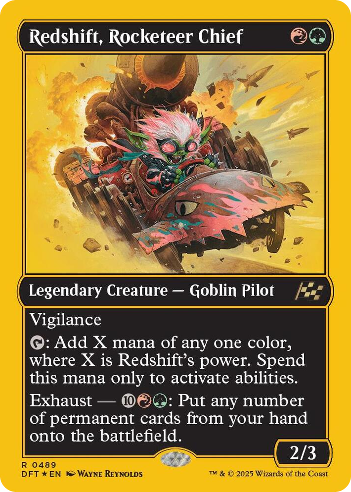 0489 Redshift, Rocketeer Chief (First-Place Foil) R Aetherdrift