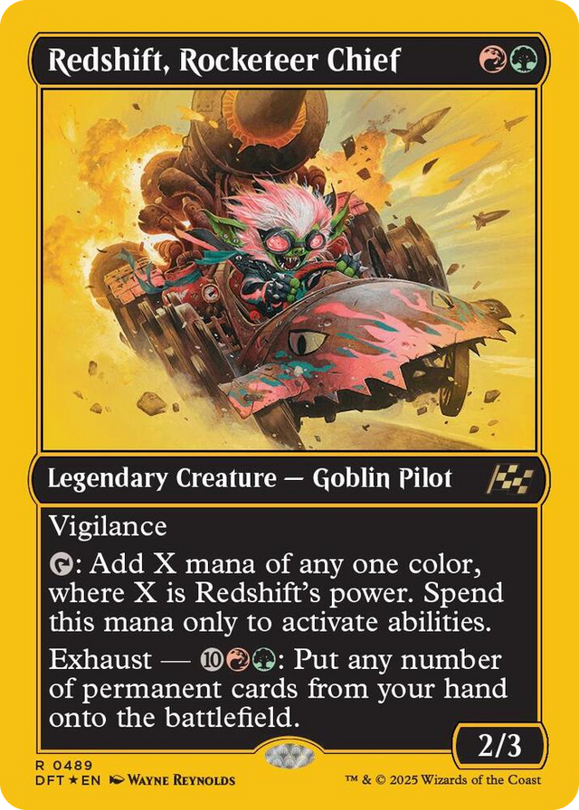 0489 Redshift, Rocketeer Chief (First-Place Foil) R Aetherdrift