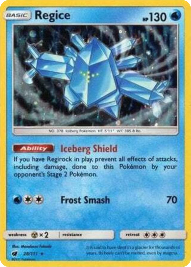 0028 Regice - 28/111 (Cosmos Holo) Promo SM Promos