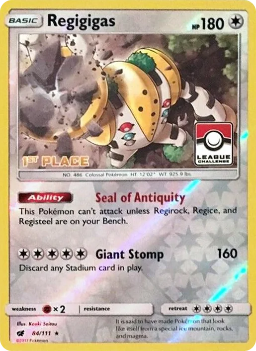 0084 Regigigas - 84/111 (League Challenge) [1st Place] Promo League & Championship Cards