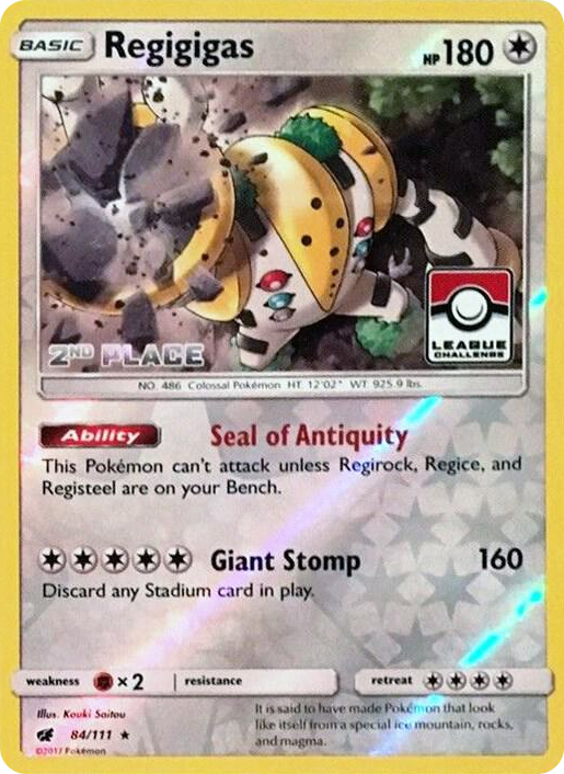 0084 Regigigas - 84/111 (League Challenge) [2nd Place] Promo League & Championship Cards