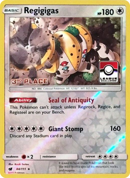 0084 Regigigas - 84/111 (League Challenge) [3rd Place] Promo League & Championship Cards