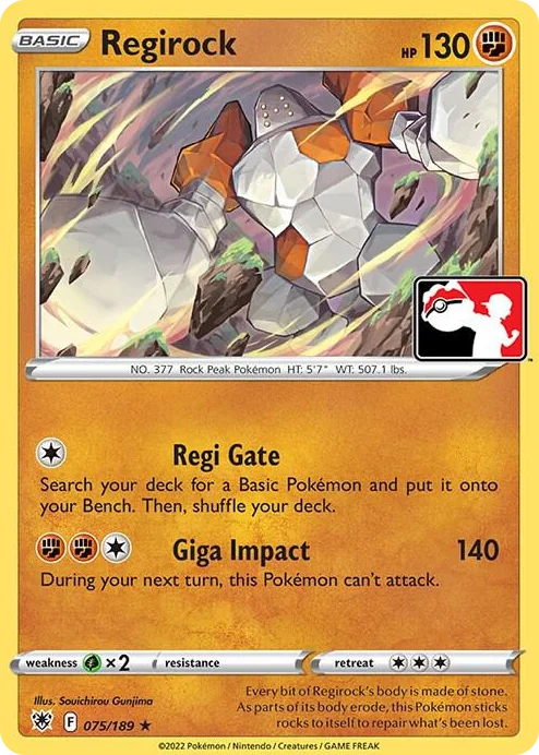 0075 Regirock Rare Prize Pack Series Cards
