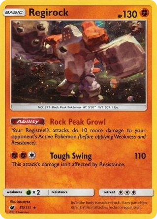 0053 Regirock - 53/111 (Cosmos Holo) Promo SM Promos