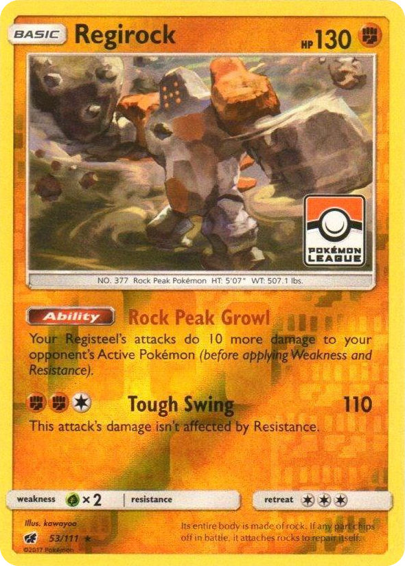 0053 Regirock - 53/111 (Pokemon League) Promo League & Championship Cards
