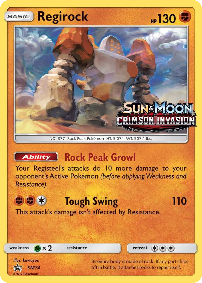 SM074 Regirock - SM74 (Prerelease) Promo SM Promos