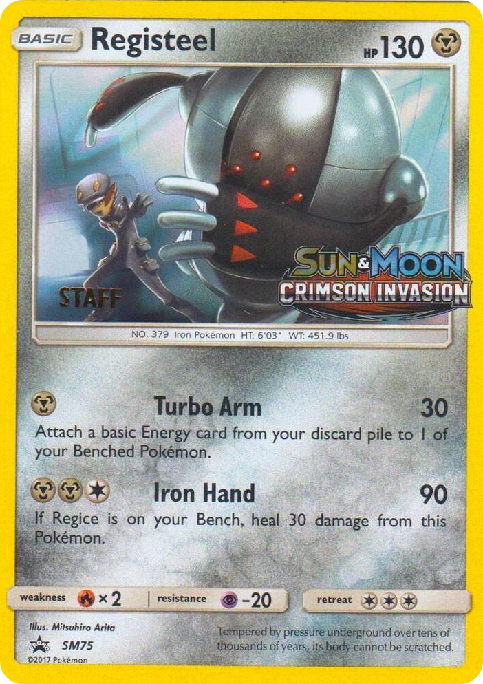 SM075 Registeel - SM75 (Prerelease) [Staff] Promo SM Promos