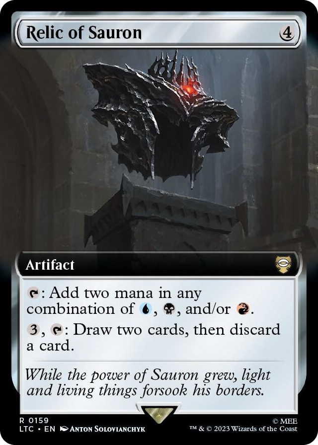Relic of Sauron (Extended Art) #159 R - Commander: The Lord of the Rings: Tales of Middle-earth Pokemon card