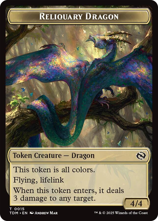 0015 Reliquary Dragon // Dragon (0011) Double-Sided Token T Dragonstorm