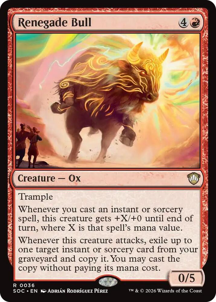 Renegade Bull #36 R - Commander: Secrets of Strixhaven Pokemon card