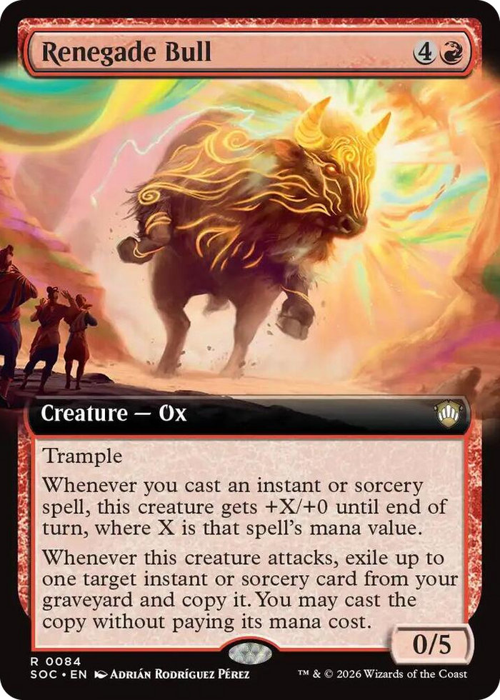 Renegade Bull (Extended Art) #84 R - Commander: Secrets of Strixhaven Pokemon card