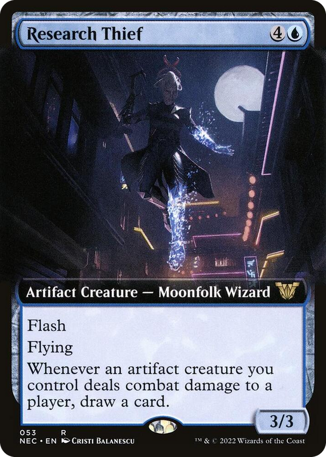0053 Research Thief (Extended Art) R Commander: Kamigawa: Neon Dynasty