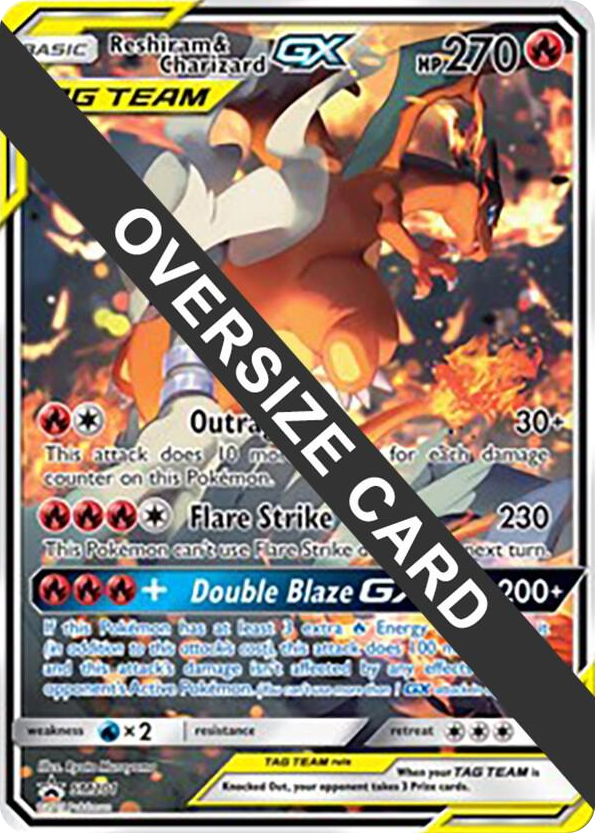 SM201 Reshiram & Charizard GX - SM201 Promo Jumbo Cards