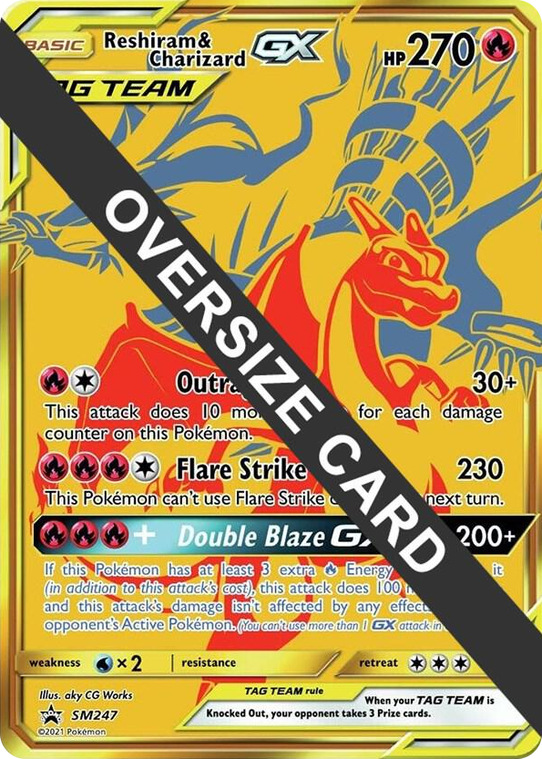SM247 Reshiram & Charizard GX - SM247 Promo Jumbo Cards