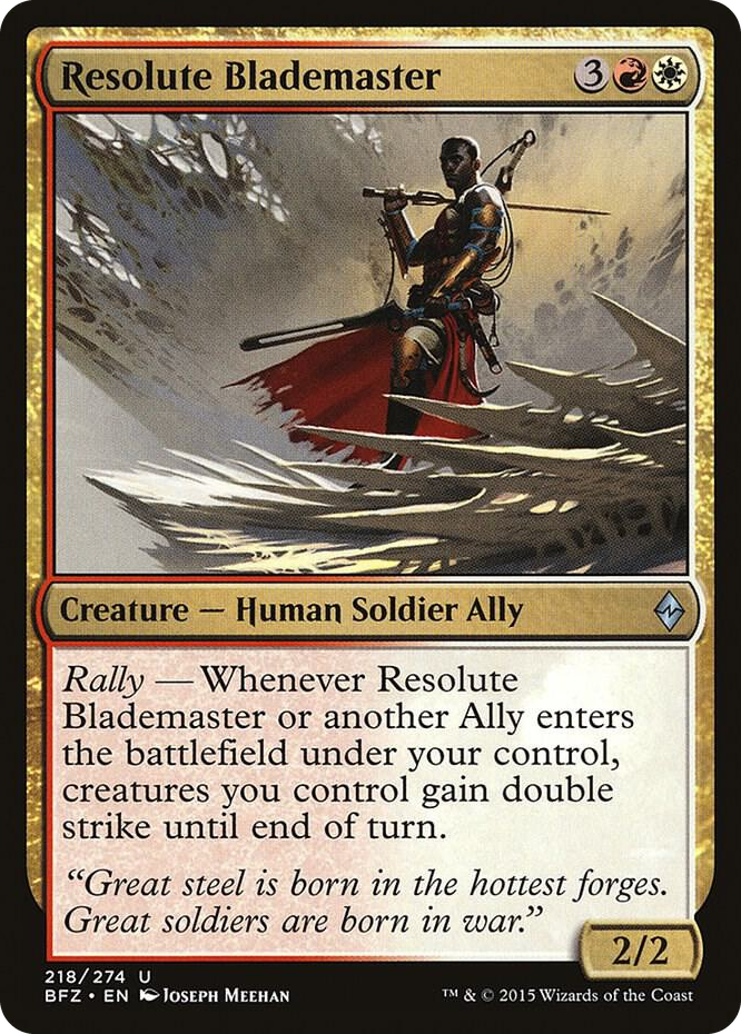 Resolute Blademaster #218 U - Battle for Zendikar Pokemon card