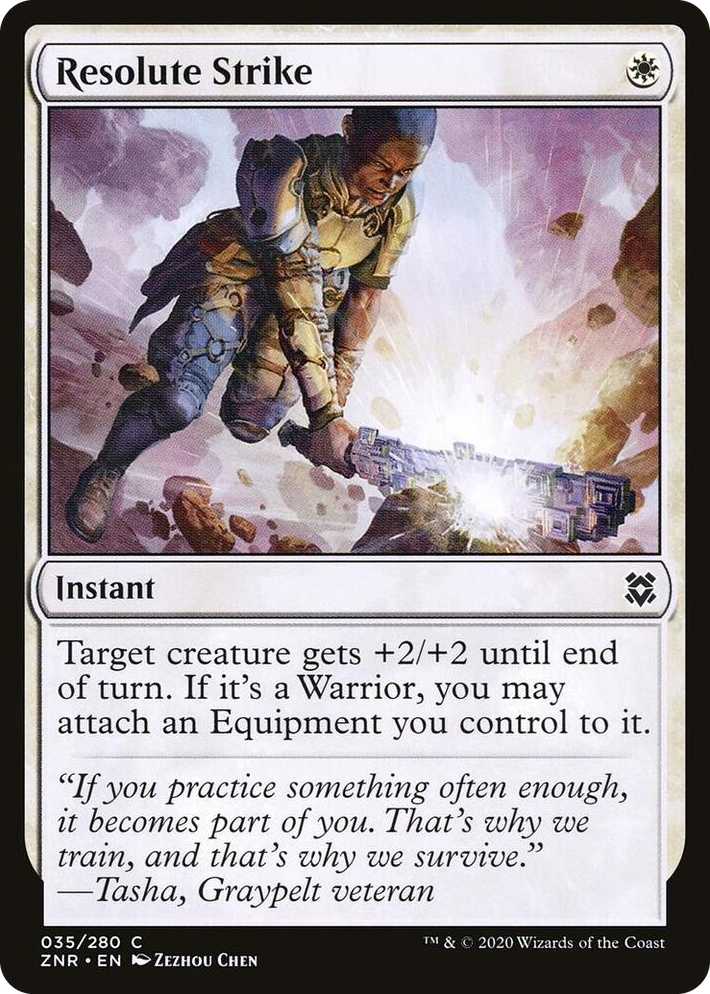 0035 Resolute Strike C Zendikar Rising