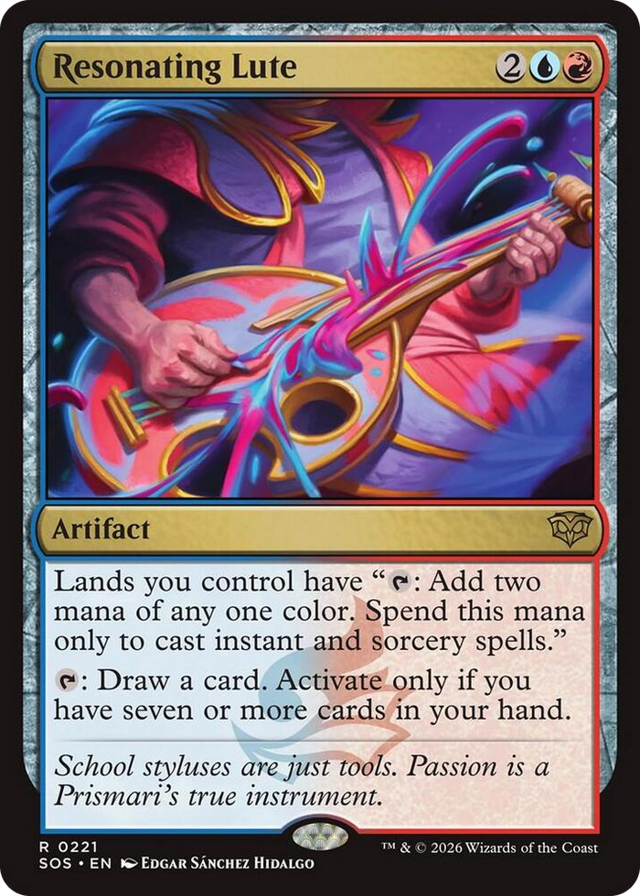 Resonating Lute #221 R - Secrets of Strixhaven Pokemon card
