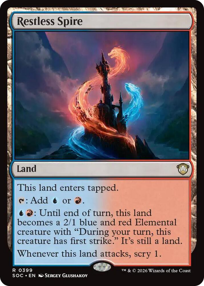 Restless Spire #399 R - Commander: Secrets of Strixhaven Pokemon card