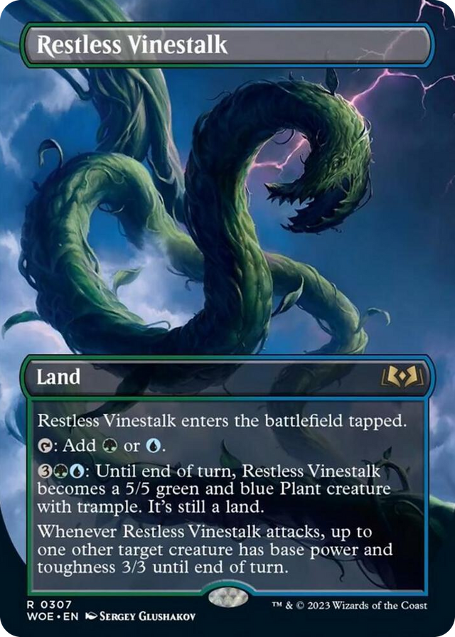0307 Restless Vinestalk (Borderless) R Wilds of Eldraine