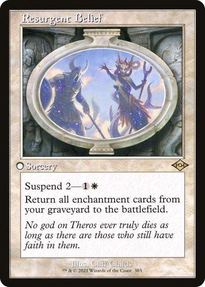 0385 Resurgent Belief (Retro Frame) R Modern Horizons 2
