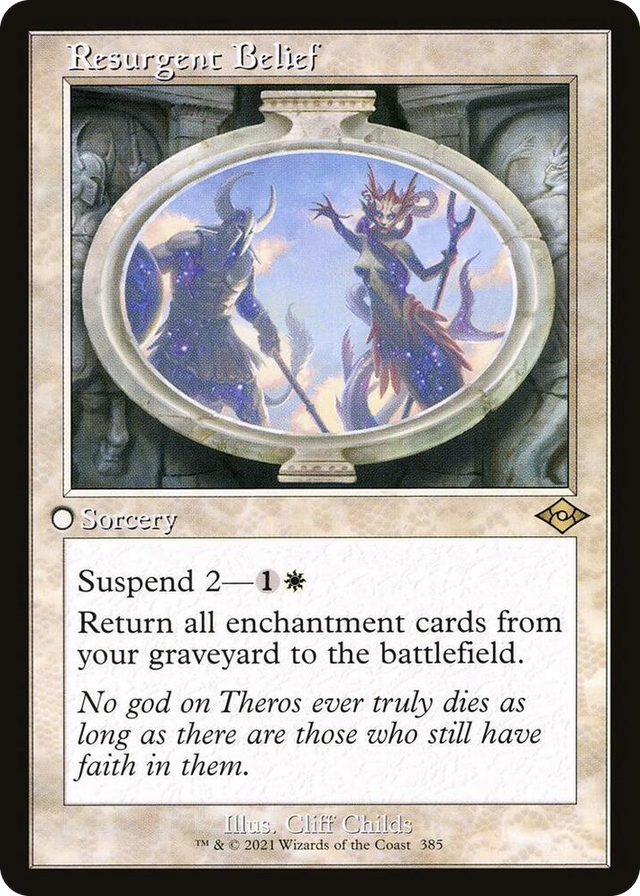 0385 Resurgent Belief (Retro Frame) R Modern Horizons 2