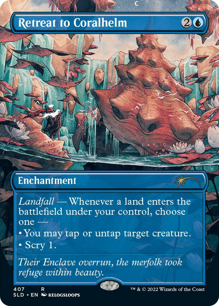 Retreat to Coralhelm (Borderless) #407 R - Secret Lair Drop Series Pokemon card