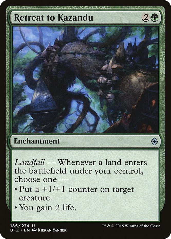 Retreat to Kazandu #186 U - Battle for Zendikar Pokemon card